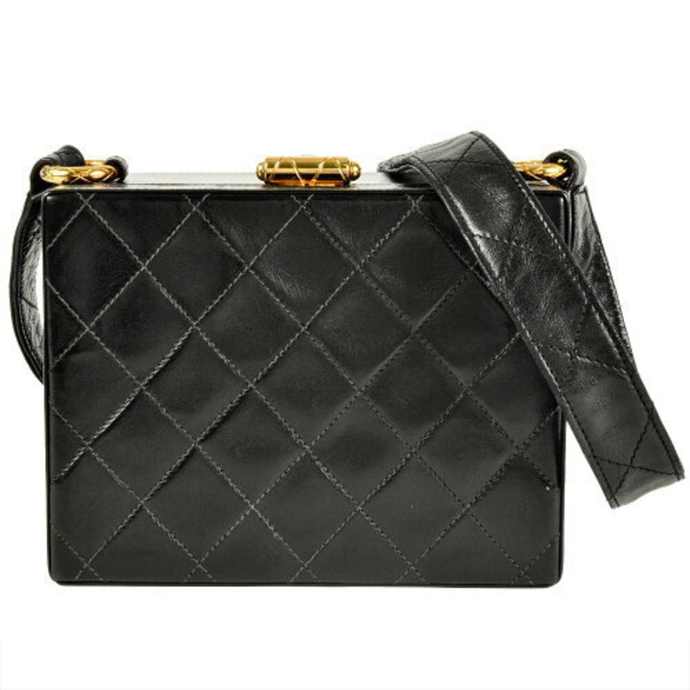 Chanel Coco Mark Matelasse Shoulder Bag Black Lambskin